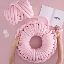 프리미어울실 두꺼운 슈퍼 벌크 청키 원사 손 뜨개질 크로셰 부드러운 큰 면 DIY 팔 로빙 담요용 스피닝 1kg, Pink-0.25KG