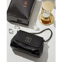 22SS [DAKS GIFT][풀패키지동봉]블랙 크리스탈DD 가죽 체인숄더백 DCBA2E901BK