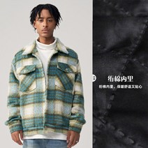 남성겨울점퍼 앙고라 조방 체크블라우스 블루종 아메리칸 빈티지 루즈핏 모직코트 남소향풍추 겨울니트스커트 겹솜