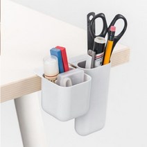 데스크 정리 부착식 홀더 가위 꽂이 책상 정리함 연필 볼펜 통 공간 활용 학용품 사무 용품 수납, 제품선택, 긴통
