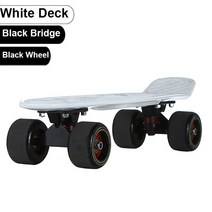 전동서핑보드 롱보드샵 어린이 스케이트 보드 57x15x13cm 피쉬 미니 크루저 싱글 락 스쿠터 롱보드 레트로 페니보드 어린이용, 1개, [16] White Black Wheel