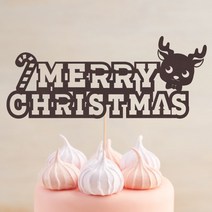 [바보사랑] 페이퍼 레터링 메리크리스마스 토퍼 - 루돌프, 상세 설명 참조