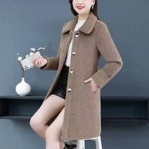 FANSYLI 2022 겨울 도톰 하프 램스울 코트 여성복 아우터 11B11