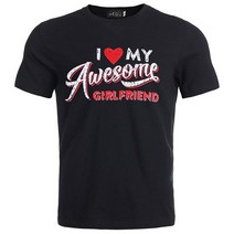 시밀러룩 커플 웨딩촬영커플룩 Dotrend new couple tshirt i love my 굉장한 남자 친구 여자 친구 재미있는 편지 인쇄 티셔츠 양질의 코튼 티셔츠