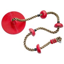 나무그네 원목 그네벤치 뒷마당 놀이터 피트니스 플랫폼 실내 야외 등반 로프 디스크 스윙 장난감 어린이 레크리에이션 시설 나무 걸기, [02] 빨간