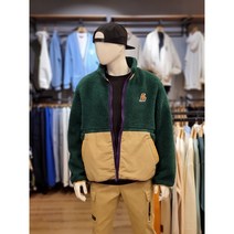 NBA F/W 이월상품 할인!! LA 레이커스 로고 스몰 와펜 팀 컬러 배색 포인트 그린칼라 가볍고 따듯한 플리스 하이넥 집업 점퍼