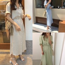 하늘하늘 시원한 봄 여름 오버사이즈 루즈 박시 셔츠핏 데일리 셔츠 롱 원피스 /20304617EA