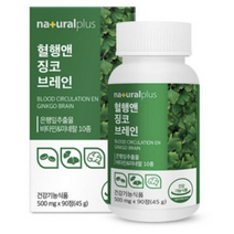 내츄럴플러스 혈행 앤 징코 브레인 90정 기억력 좋아지는법 은행잎 추출물 집중력 영양제