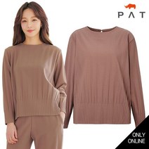 PAT 라운드넥 플리츠 블라우스