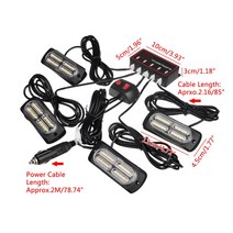경광등 비상용 차량용 4in1 Led 스트로브 경고등 그릴 깜박이는 Lightbar 트럭 자동차 비콘 램프 앰버 신호등 12V 24V 조명, 한개옵션0