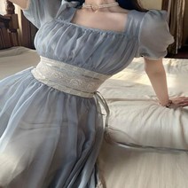 빈티지 반팔 달콤한 요정 쉬폰 우아한 원피스