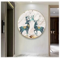 MINJING 3D전체DIY 큐빅 보석 십자수세트 경치 숲 동물 꽃사슴 두 마리 취미생활 비즈십자수 집들이 선물 생일 wdd, 1세트, 100x100cm
