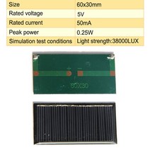 YAGU 12V 5V 태양 전지판 소 휴 격판 덮개 건전지 DIY 전화 충전기 옥외 애완 동물, 04 5V 50mA 1PCS