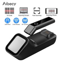 3-in-1 바코드 스캐너 휴대용 1D/2D/QR 바코드 리더 BT 및 2.4G 무선 및 USB 유선 연결 충전 및 스캐닝 베이스 포함, 협력사, 1D 코드
