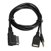 자동차 3.5mm AUX 오디오 케이블 음악 MDI MMI 인터페이스 USB + 충전기 아우디 A6L A8L Q7 A3 A4L A5 A1, 01 1.5m length, 01 1.5m