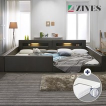 지베스 스테디 LED 둥지 패밀리침대Q+Q_독립매트, 진그레이
