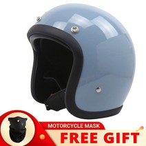 정품 빈티지 tamp cocascos 유리 섬유 오픈 페이스 오토바이 헬멧 레트로 스쿠터 승마 34 jet casco moto capacete dot 승인, 시멘트 그레이, 1-xxxl
