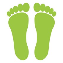 오피스왕국 발자국 발바닥 바닥 foot7 그래픽 스티커, 옐로우그린