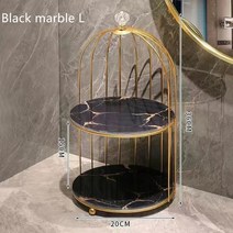 화장품 정리대 뚜껑있는 원목 화장품 정리함 아크릴 립스틱 트레이 정리대크리 에이 티브 데스크탑 보관 선반 럭셔리 연철 메이크업 스탠드 욕실 스킨 케어 주최자 컨테이너 욕실 랙, 씨엔, 검은 대리석 l