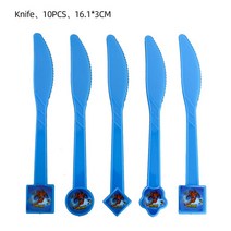 스파이더맨 테마 어린이 생일 용품 3D 그레이트 스파이더 호일 풍선 일회용 식기 냅킨 컵 파티 장식, [01] 기타 (ae˚) frequ, [30] Knife - 10pcs