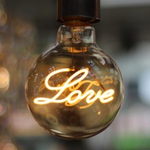 메리트조명 LED 레터링 에디슨램프 LOVE 하트 에디슨 램프, Love-G125(5W) 납작한 원형