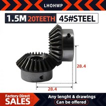 1pcs 베벨 기어 1.5M 20 이빨 내부 구멍 8/10/12/14/15mm 90도 메쉬 앵글 스틸 나사 M5, 1pcs 1.5M20T, 10mm