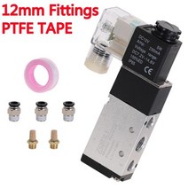 공압 전기 솔레노이드 밸브 5 방향 2 위치 제어 공기 가스 자기 4v210-08 12v 24v 220v 코일 볼트, 4v210-08 w pc12-02, dc12v