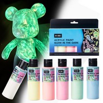 미야 야광물감 형광물감 6색 물감 세트, 60ml