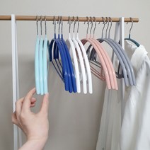 논슬립 어깨뿔 미끄럼 방지 옷걸이 라운드 실리콘 코팅 스텐레스 자켓 옷걸이, 10P, 핑크