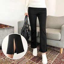 편안한 간절기 여름 가을 여자 여성 바지 옆트임 베이직 기본 밴딩 슬랙스 팬츠