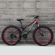 오프로드 광폭 산악 자전거 바퀴 큰 MTB 입문용, 24단  24인치, 블랙 레드