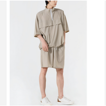 커플 아노락세트 남자트레이닝복 세트 트레이닝 반바지 스포츠 여름 반팔 여자 반집업 세트