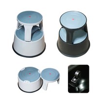 트윈코 메탈 디자인 스텝스툴 다용도 보조 의자, [Black]