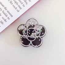 범쓰컴퍼니 스노우볼 스마트톡 에폭시 핑거 핸드폰홀더 거치대, 블랙플라워