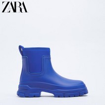자라 ZARA 가을과 겨울 신작 여성 신발 블루 플랫 패션 레인 부츠 첼시 12188910009