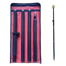 GNSS GPS 프리즘 측량용 탄소 섬유 측량 폴 5/8 스레드 4 + 레벨링 버블 2m 길이, 옵션0