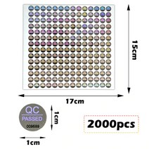원형 실버 보증 Void QC pass 홀로그램 스티커 지름 1cm, 2000pcs