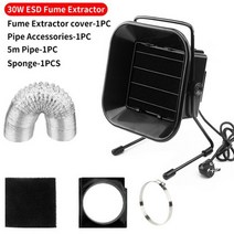 제연기 휴대용 국소배기 장치 납땜 인두 연기 흡수기 세트 추출기 키트 기기 필터 스폰지 포함, XYY30W1, 유럽 ​​연합