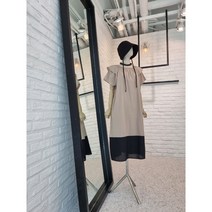 [반다리] 캉캉 이중프릴 날개 배색 롱원피스