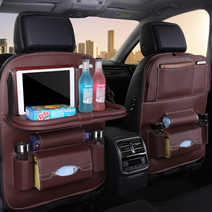 차량용 뒷좌석수납함 가죽 킥매트 멀티포켓 테이블 현대 베라크루즈 SUV 3.0 4.0, 일반형, 커피
