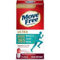 무브 프리 울트라 365 트리플 액션 마그네슘 비타민 D3 칼슘 프룩토보레이트 30캡슐, 1