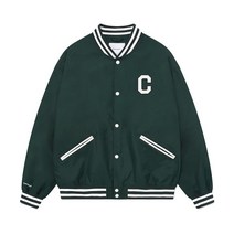 COVERNAT C 로고 바시티 자켓 그린 185381