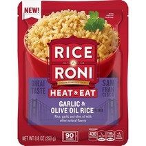 RiceARoni Pasta Roni 밥 A 로니 히트 앤 잇 라이스 갈릭 올리브 오일 250g (8개입), 3-Flavor Variety Pack Heat