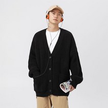 유루 남성용 브이넥 골지 롱 가디건 / K4089
