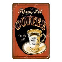그릇 이쁜 접시 홈카페 신혼집 주방 집들이선물 Italiano 커피 금속 징후 아이디어 차 플 라크 빈티지 벽 장식 부엌 바 카페 레트로 터 철 그림 YI114, YD3684AI_20x30cm