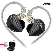 무선 블루투스 이어폰 헤드폰 CCA HM20 하이브리드 기술 1DD + 7BA HiFi 유선 인 모니터 게임 휴대폰베, 11 HM20 BTX No MIC