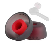 6Pcs 실리콘 귀 팁 큐씨와이 T1 T13 T2 T5 E10 ZS10PRO C12ZSX Jabra Elite 75t 65t 팁 귀마개 이어폰 4 5mm, White and Red_M-3Pairs