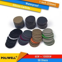 50pcs 1 인치(25mm) 탄화규소 hookamp ​​dremel 도구용 루프 라운드 사포 습식건식 샌딩 디스크 연마 액세서리, 5000