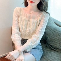 신스엔스 여성 레이스 블라우스 데일리