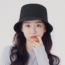 라핑 블랙 무지 베이직 남녀공용 커플 버킷햇 벙거지모자